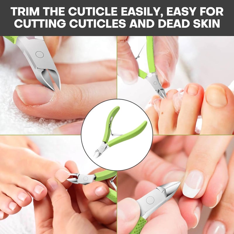 TEAORB Cuticle Trimmer, Professional Nail Cuticle Cutter, Stainless Steel Cuticle Remover Nippers with Non-Slip Silicone Handle, Manicure Tools for Nail Care，Cuticle Clipper for Nails Dead Skin. - Image 5